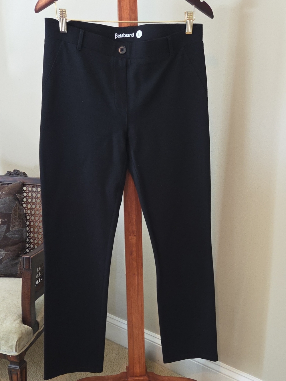 Betabrand Women's Black Stretch Dress Pants